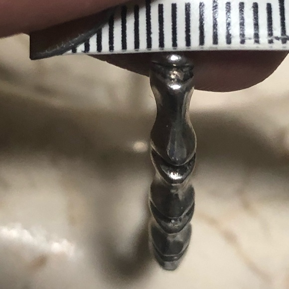 VTG Taxco Sterling Bamboo Design Style Skinny Cuff 6” Inside Circumference - Picture 5 of 6